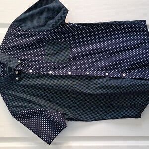 American Eagle Outfitters Dark Blue Polka Dot Shirt Sz MED